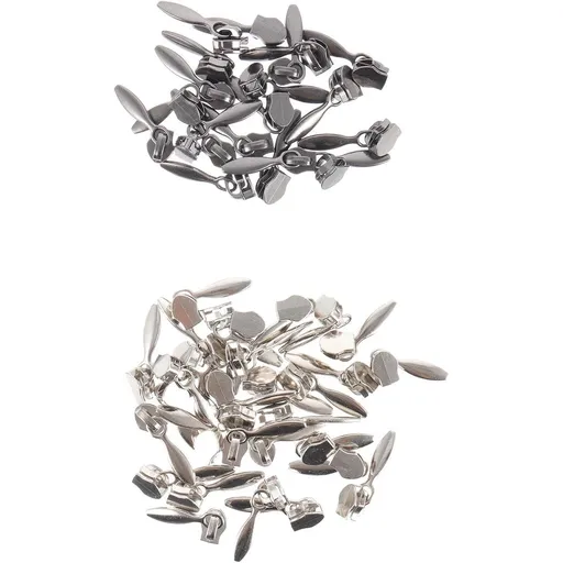 50Pcs Metal Zipper Pull Tabs Replacement for Bags and Clothing - Black Wear Resistant Easy Install