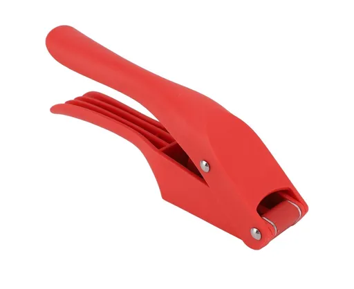Garlic Press Multipurpose 2 in 1 Efficient Easy To Squeeze Ergonomic Handle Garlic Mincer Tool for Kitchen Red