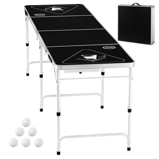 2.4 m Folding Beer Pong Tailgate Table Party Drinking Game Carrying Handle
