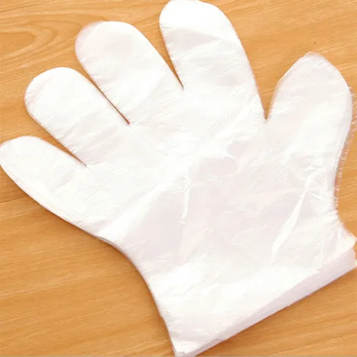 50pcs/Bag PE Clear Disposable Gloves Safe for Food Preparing Medical Restaurant Hairdressing