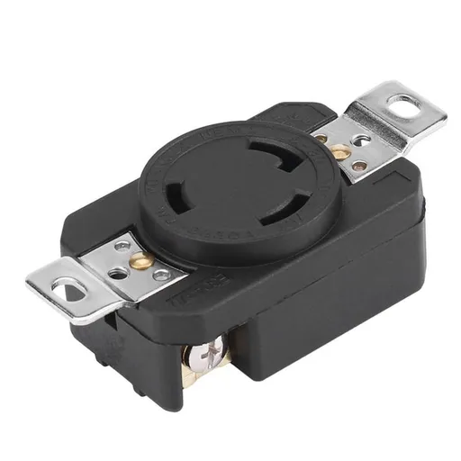 L6-30R 30 Amp 250 Volt Locking Female Wall Outlet Receptacle for Industrial Use US 3 Wire Grounding Flush