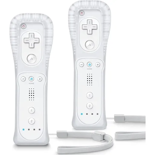 Wii Remote ,2 Wii Controller Compatible with Wii and Wii U Console Wii Remote Controller with Shock Function (White)