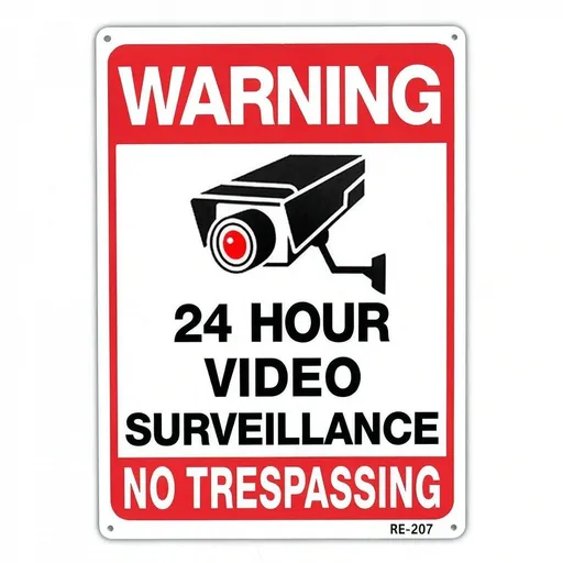 Warning Security Cameras in Use 24 Hour Video Surveillance Sign No Trespassing Sign 10x14 Aluminum UV Ink Printed,Durable
