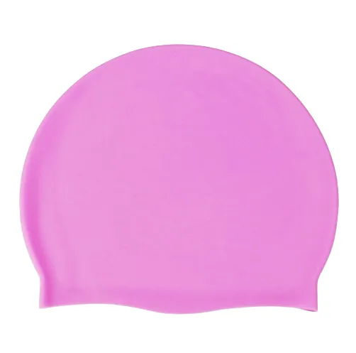 Silicone Swimming Cap Large Waterproof Swim Hat for Long Hair Men Women Adults-Pink