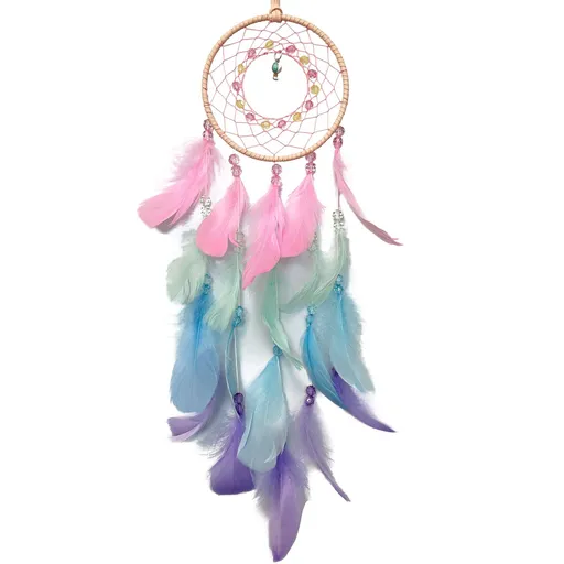Colorful Dream Catchers, Handmade Feather Native American Circular Net for Kids Boys Girls Bedroom Wall Hanging Decoration