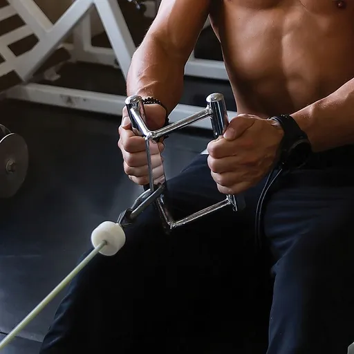 Close Grip Seated Row Handle – Triangle Cable Attachment Bar for Gym Machines