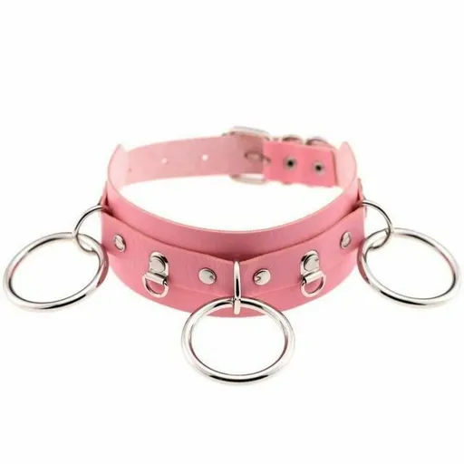House Of Dasein Ring Collar Sexy Choker Harajuku All Colours Gothic - Pink