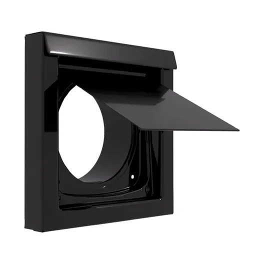 Black 4-Inch Dryer Vent Cover – Outdoor Wall Exhaust for Clothes Dryer & Bathroom Fan | Durable Galvalume Steel with Quiet Damper | Other Colours Available In-Store