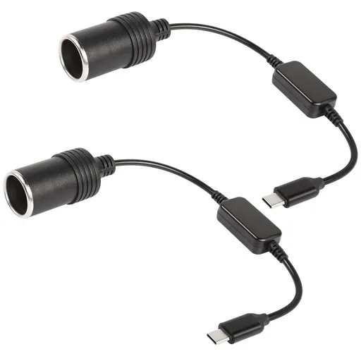 2pc Male to Cigarette Lighter Socket Adapter Power Cable for Dash Cam, Car Light Strips for Car Inverter Air Pump Electric Cup