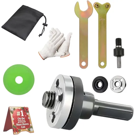 Conversion Angle Grinder Adapter, Drill to Angle Grinder Arbor Mandrel Adaptor Kit with Grinder Flange Nuts and Spanner Wrench, Angle Grinder Conversion Attachment
