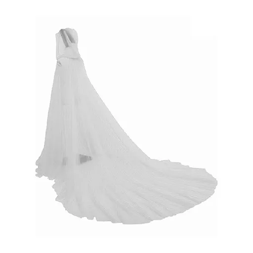House Of Dasein Cosplay Halloween Costume Women Hooded Tulle Cape Cloak Wedding Bridals - White