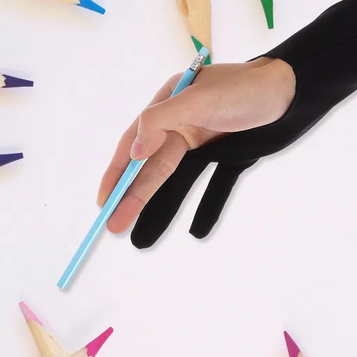 Black Artist Sketching Glove with Breathable, Flexible Fabric for Comfortable and Precise Drawing