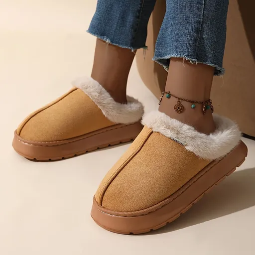 Women'S Furry Slippers Cosy House Shoes Australian Women’S Lounge Slippers Warm - Khaki - Size 37