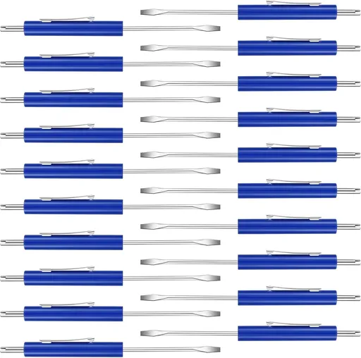 20 Pcs Pocket Screwdriver Double End Mini Set Dual-use Valve Core Removal Tool for Doorbell Electricians Mechanicians Technicians Assemblers(Blue) Blue -