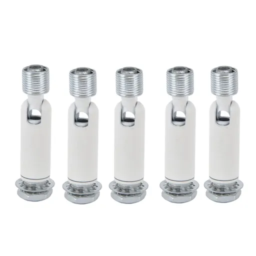5Pcs M10 Sloped Ceiling Adapter for Ceiling Lamp Pendant Light Chandelier Track Suspension Accessories M10 External Gear Steering Joint White