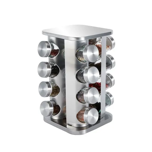 Rotating Spice Bottle Seasoning Rack Multi layer Seasoning Jar Storage Kitchen - Square