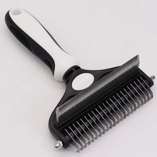 White Pet Grooming Comb – Fine Toothed Side for Hair Removal and Detangling, Ideal for Dogs with Long or Thick Coats in Australia