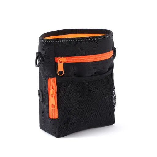 Durable Oxford Fabric Pet Treat Pouch for Hands-Free Training Walks – Lightweight Waist Bag with Breathable Mesh Pocket, Perfect for Storing Snacks, Toys & Essentials During Outdoor Adventures (Orange)