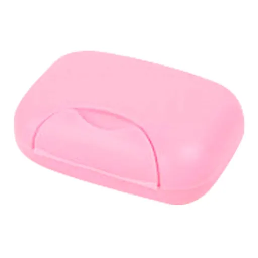 Soap Holder Container, Portable Bar Soap Saver Scrubber Case for Bathroom and Kitchen Travel Soap Container (Pink)