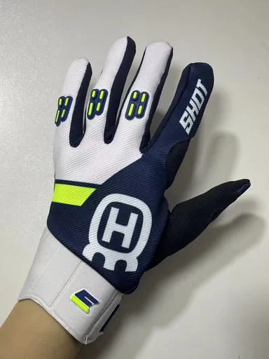 Lohas Fox Motorcycle Gloves Knitting Anti Slip New blue and black full finger touch screen