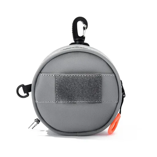 Fishing Line Storage Bag, Portable Fish Line Case Coin Key Pouch with Cable Hole & Hook for Outdoor Fishing - Gray - Size 1Pack