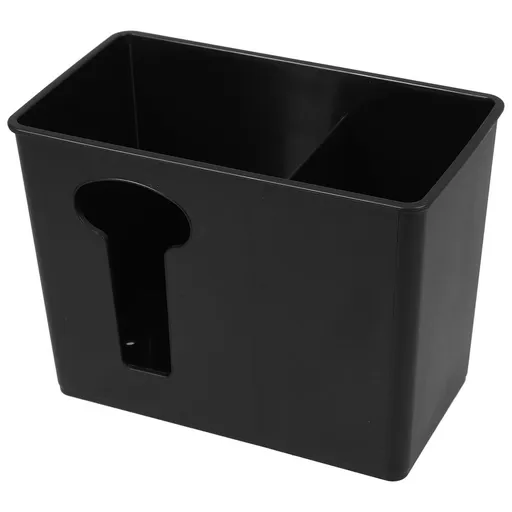 Black Plastic Kitchen Utensil Holder with Drainage Tray for Chopsticks, Forks, Spoons Organization and Countertop Decor