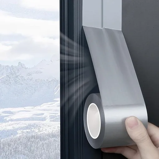 Self Adhesive Draft Stopper Tape Door and Window Seal Strip Gray, 5cm x 10m