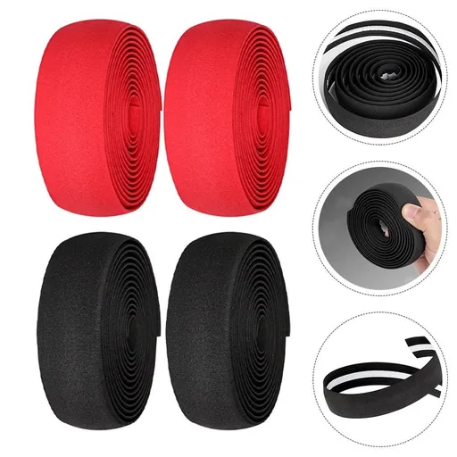 Shockproof Bike Handlebar Straps 2 Pairs EVA Red 3X200CM Anti- Cycling Accessories