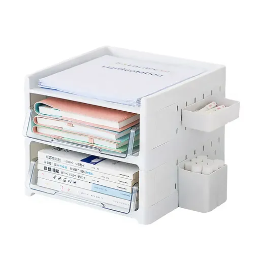 Desktop Pegboard Drawer Storage Shelf Multi Layer Home Office Desk Organiser - 3-Layer