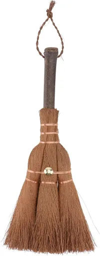 Mini Broom Brown Lightweight Durable Hanging Eye for Kitchen Camping 1 Piece