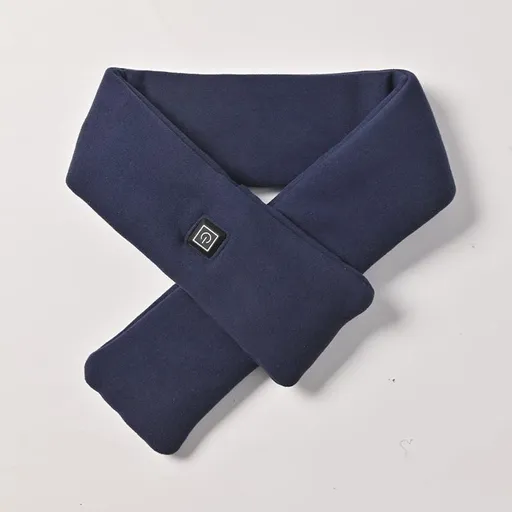 Dark Blue USB Powered Graphene Rapid Heated Scarf - 80 x 10 CM Washable Winter Thermal Wrap with 3-Level Temp for Cervical Support & Pain Relief