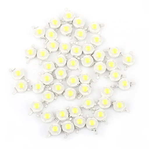 50pcs SMD 1W LED Lamp Bulb Beads Chip For Home Floodlight Spotlight High Power Cool White