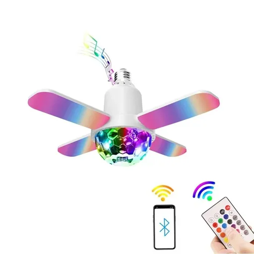 White Mini Bluetooth Magic Ball Music Light, Lights for Parties Indoor Color Changing Light Bulb 24W Activated for Festival