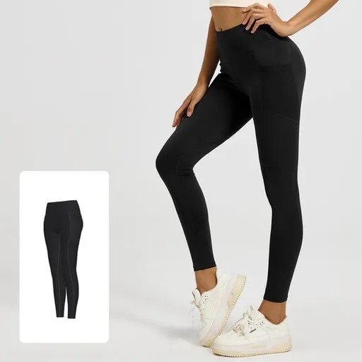 Slim Fit Sports Pants - High Waist Yoga Pants with Side Pockets - Soft and Stretchy Blended Fabric, Breathable and Comfortable - Skinny Fit with Elastic Waist - Suitable for Yoga, Fitness, Walking and Daily Use (Black, Size XXXL)