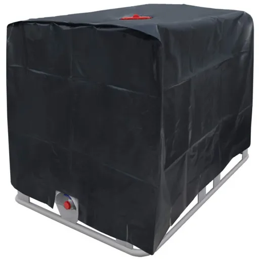 Water Tank Cover, IBC Tank Cover for 1000L Tank, Water Tank Container Protective Cover, Anti Dust Anti UV Anti Rain, Black, 120 x 100 x 116cm