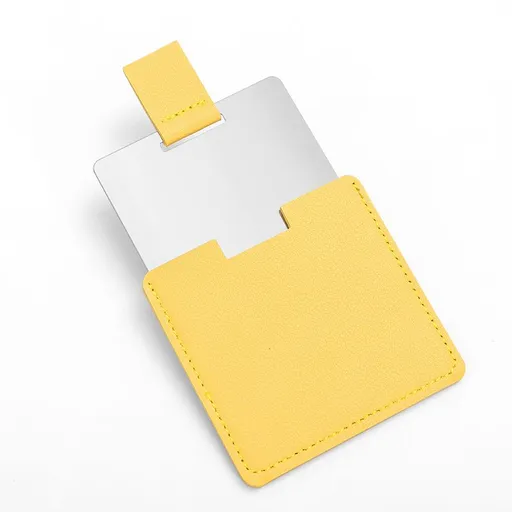 Stainless Steel Card Mirror Portable Anti-Drop Rimless Make-up and Beauty Mirror Square Card Holder Small Mirror（3 colors）