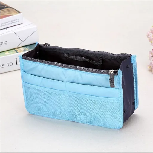 Craftsman Double Zipper Makeup Bag Oxford Cloth Sky Blue