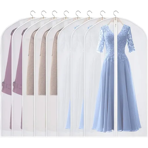Garment Bags Dress Bag for Storage Dust-Proof Suit Protector Cover Bag with Zipper for Long Dresses, Suit Set of 10