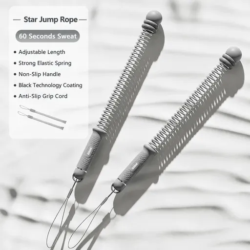 Cordless Spring Swing Battle Rope, 3.09 Lbs A Pair, 16.93in Grey, Indoor Outdoor Arm Muscle Workout Equipment