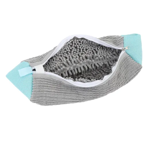 Laundry Shoe Bag Reusable Shoe Washing Bag for Washing Machine Dryer Shoe Cleaning Bag with Zipper Nylon Grey