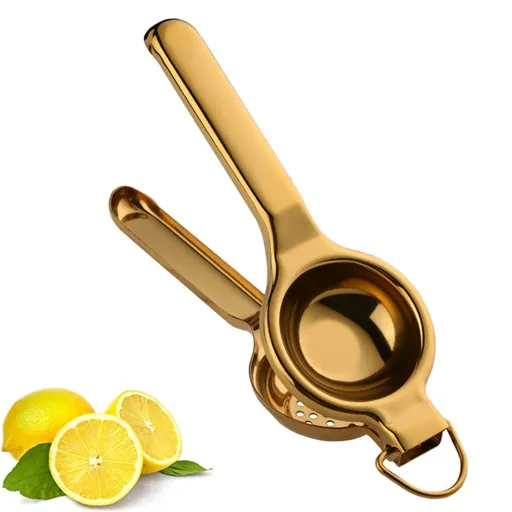 Stainless Steel Lemon Squeezer Hand Manual, Manual Citrus Press Juicer, Manual Juicers,Easy To Clean gold