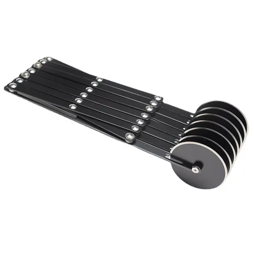 7 Wheel Cutter Roller Stainless Steel Pizza Slicer Multi-Round Dough Cutter Adjustable Ravioli Pizza Noodle Cutter Wheel（black）