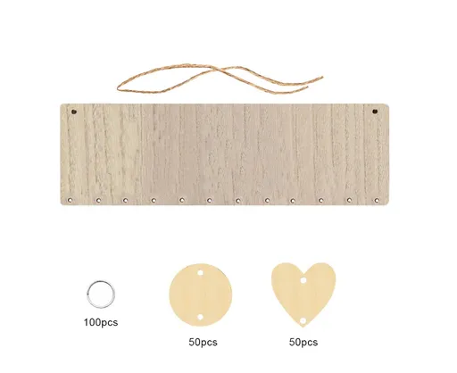 Wall Hanging Calendar Wooden Words Print Family Home Ornaments Office Decor- A