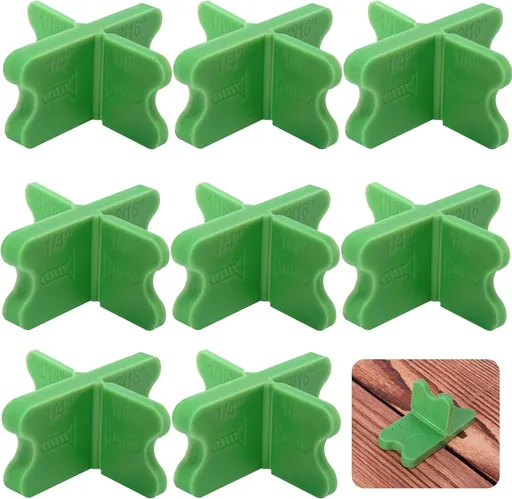 8 pieces - ABS deck spacers - 1/16", 1/8", 3/16", 1/4" - green deck spacers - for pressure-treated composite decks