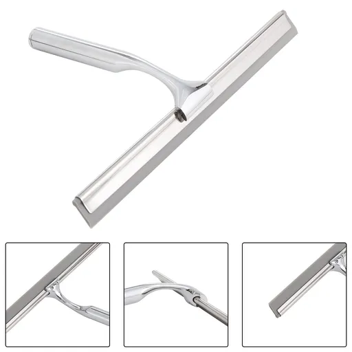 Bathroom, Window and Car Glass, All-Purpose Cleaning Squeegee with Matching Hooks Holder, 1 Replacement Squeegee Blade