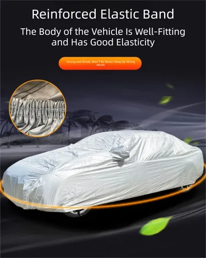 Silver 3XXL Universal Car Cover – 170T Taffeta Fabric, All-Weather Protection for Cars(5300×2000×1500MM)