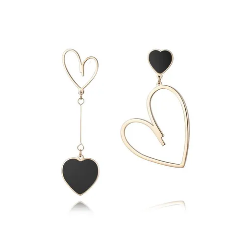 Rose Gold Hypoallergenic Stainless Steel Dangle Drop Earrings Dangling, Cute Asymmetrical Earrings, Gift Valentine's Day （2pcs）