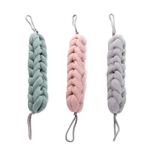 3Pcs Long Stretch Bath Sponge with Rope Handles Back Scrubber Bath Shower Mesh Sponge Deep Exfoliating Body Puff Shower Ball