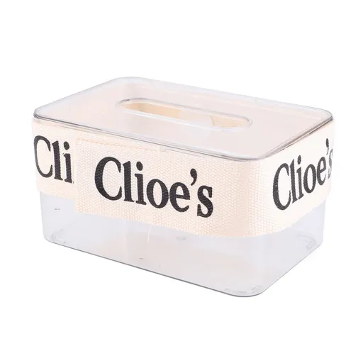 DIY Tissue Box Holder Opening Enlarged Transparent DIY Napkin Box with Webbing for Office Restaurant