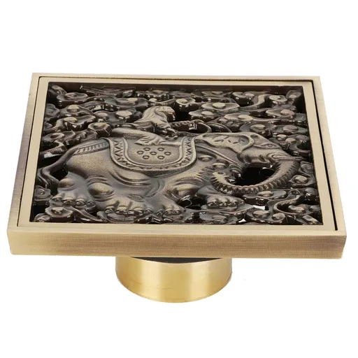 Floor Drain Antique Full Copper Shower Drain Kit for Kitchen Bathroom Toilet Hotel